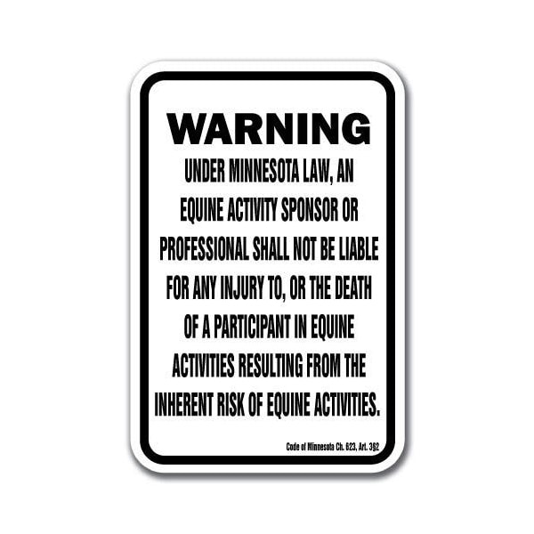 Signmission Safety Sign, 18 in Height, Aluminum, 12 in Length, Equine - Minnesota A-1218 Equine - Minnesota - main